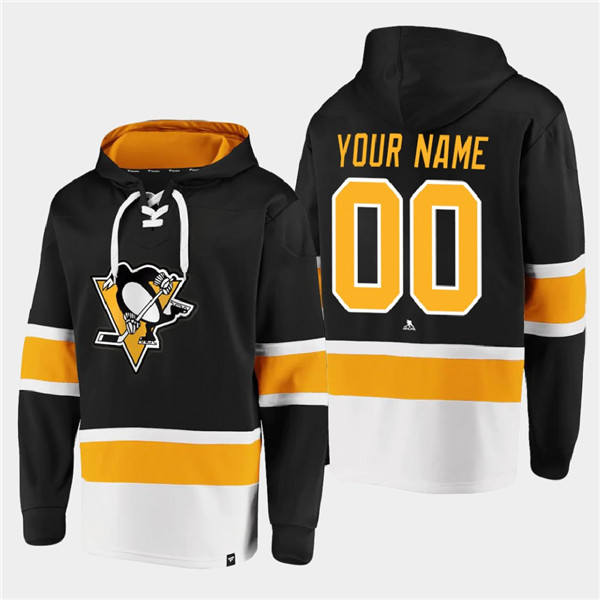 Men's Pittsburgh Penguins Active Player Custom Black All Stitched Sweatshirt Hoodie